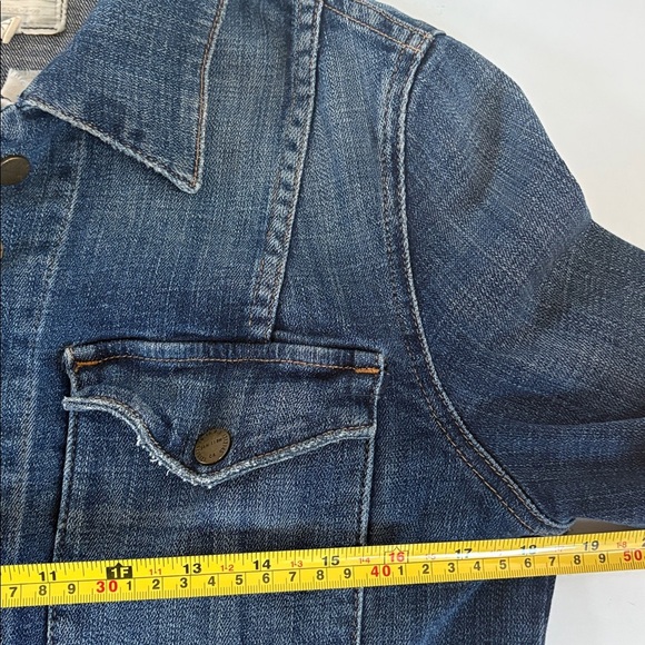 Current Elliott The Snap Jacket jean jacket cropped perfectly worn snap closure - Picture 11 of 16